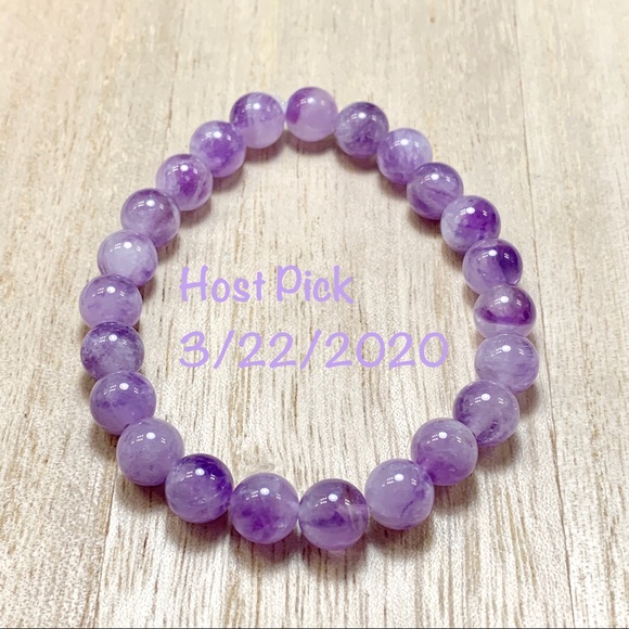 Purple Amethyst Handmade Chakra Stretch Bracelet - Picture 8 of 9